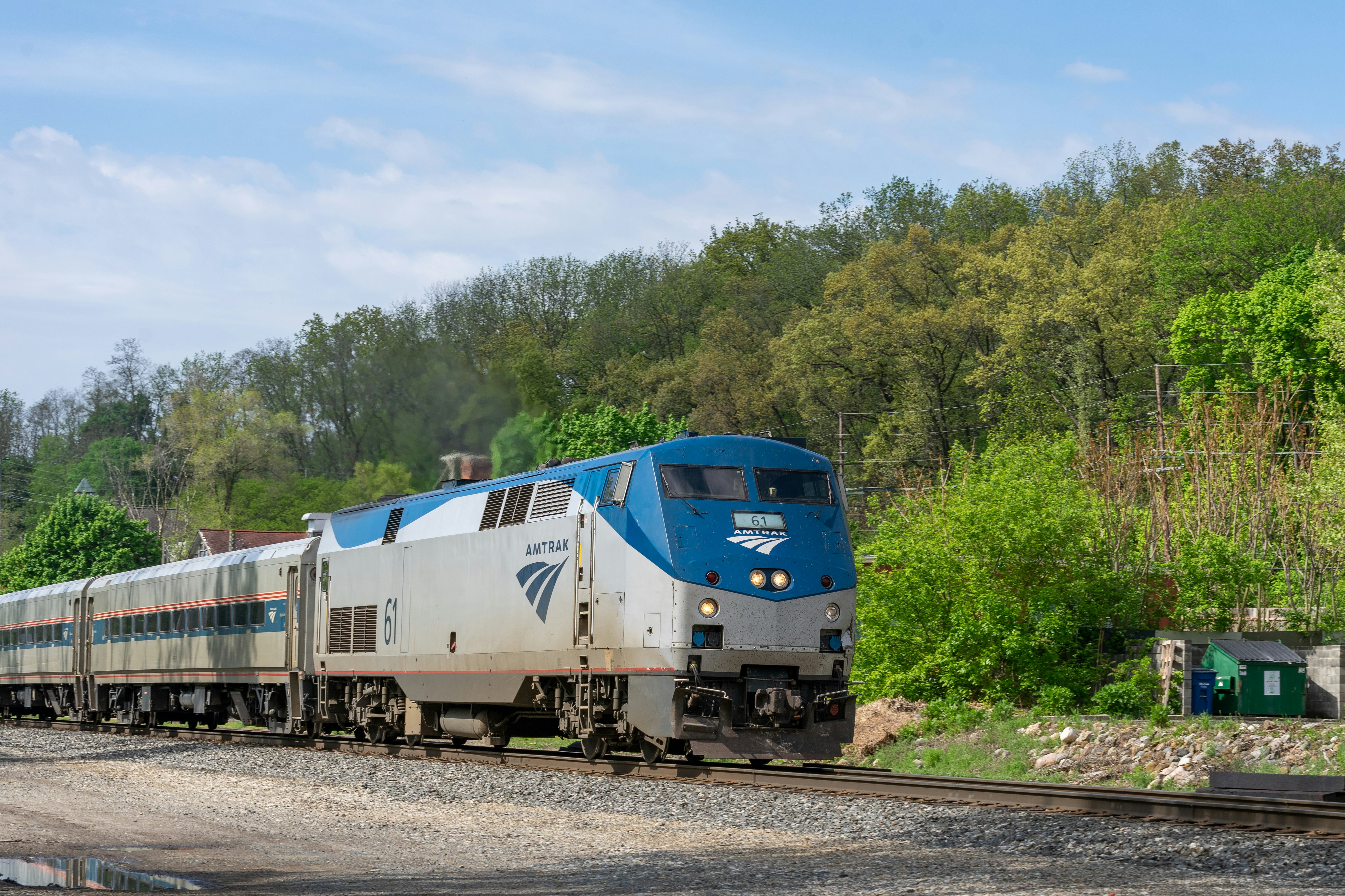 Amtrak passenger train at station